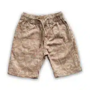 Boys All Over COCONUT TREE Printed Gabardine Half Pant Brown