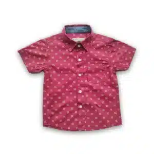 Boys All Over  Print Shirt Maroon