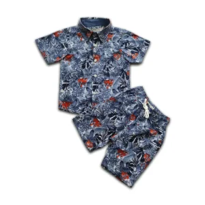 Boys All Over LEAF & TIGER Print Shirt & Pant Set Multicolor