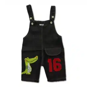 Stylish Crocodile Embroidery Romper Black