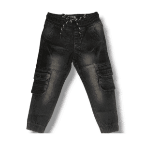 Boys Harmonium Six Pocket Cargo Denim Full Pant Black