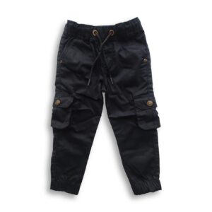 Boys Harmonium Six Pocket Cargo Full Pant Black