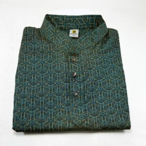 Boy's All Over Printed Panjabi Sea Green