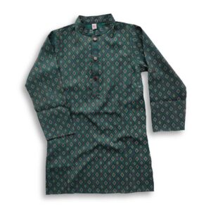 Boys all over Printed Panjabi Ocean Green