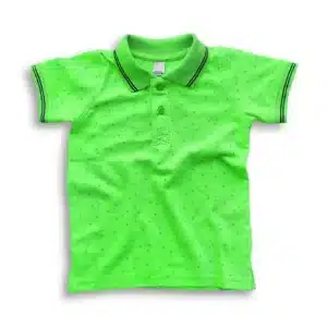 Boys Stylish Printed Polo Shirt Neon Green