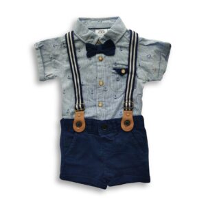 Kids All Over Anchor Printed Romper Set Sky Blue