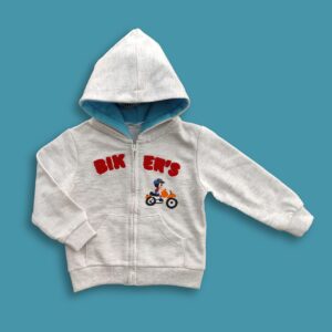 Baby Biker Winter Zip-up Hoodie Ash