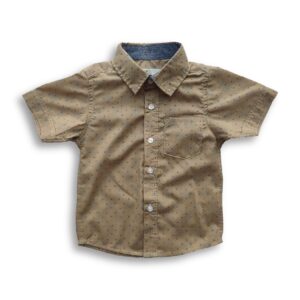 Boys All Over Printed Shirt Khaki