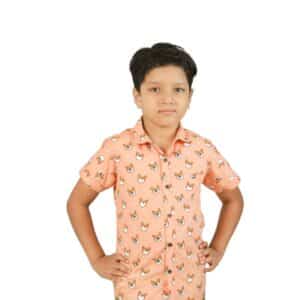 Cute baby Fox All Over Print Short Sleeve Shirt For Boys'