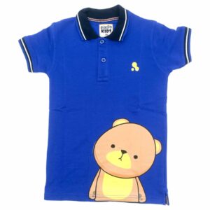 Boys' Printed Short Sleeve Summer Polo T-Shirt_Blue