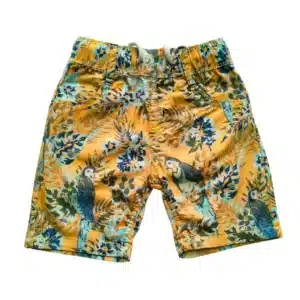 Boys PARROTS Printed Gabardine Half Pant Yellow