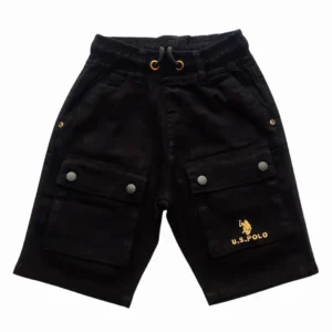 Harmonium Six Pocket Three Quarter Cargo Pant Black
