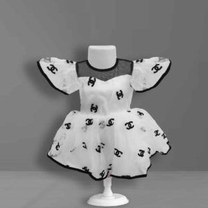 Girls Embroidery Work Party Dress White