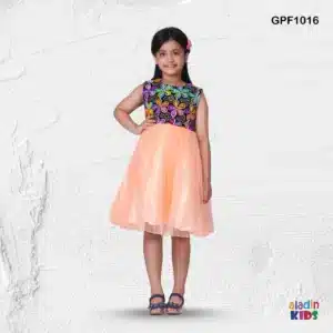 Girls Party Frock Velvet Sweet Pink