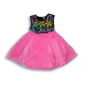 Girls Party Frock Velvet Baby Pink