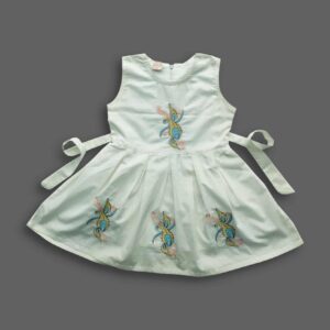 Girl's Stylish Embroidery Frock Sky Blue