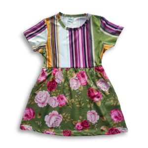Girl's Stylish All Over Floral Printed Frock Multicolor