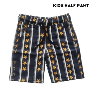 Boys Multicolor STAR Printed Gabardine Half Pant Black
