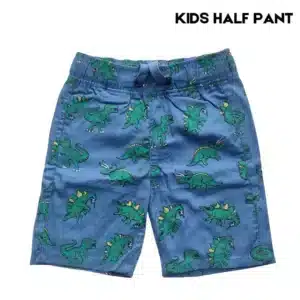 Boys All Over DINOSAUR Printed Gabardine Half Pant Blue