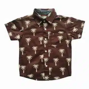 Boys All Over TREE Printed Shirt Dark Brown