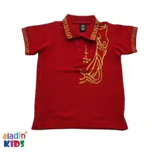 Boys Premium Solid Polo Shirt Red Alpona Art