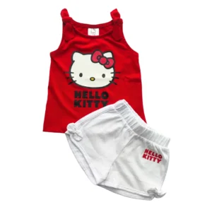Girls Cute Hello Kitty Top & Pant Set Red