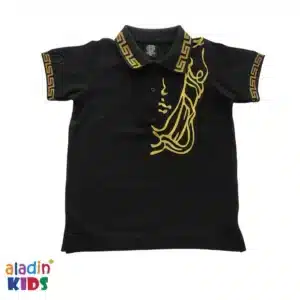 Boys Premium Solid Polo Shirt Black Alpona Art