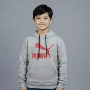 Kids Stylish Printed Hoodie Ash