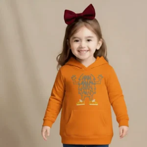 Cute Monster Winter Hoodie for kids Orange
