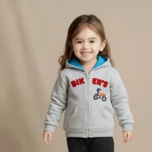 Baby Biker Winter Zip-up Hoodie Ash