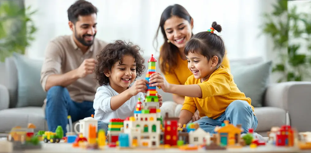 kids toy learning with parents