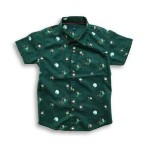All Over Printed Boys Shirt Green