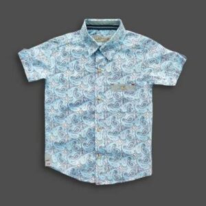 All Over Printed Boys Shirt Sky Blue