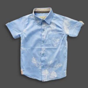 All Over Printed Boys Shirt Sky Blue