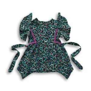 Girls Floral Print Stylish Frock Green