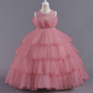 Girls Imported Floor Touch Party Dress Misty