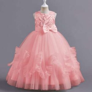 Girls Imported Party Dress Baby Pink