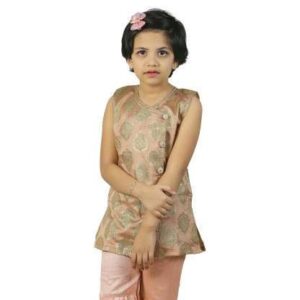 Girls' Sherwani Style Kamiz & Sarara 2 Pieces Set
