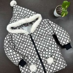 Kids Multicolor Winter Puffer Jacket White