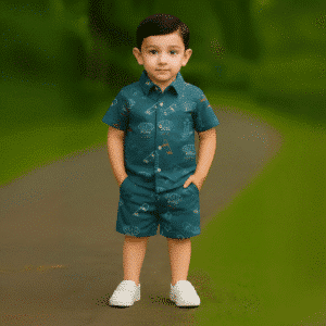 Boys All Over SKATEBOARDING Printed Shirt & Pant Set Faded Blue