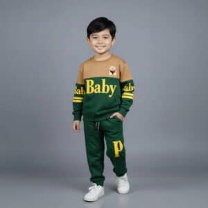 BABY PANDA Winter Sweatshirt & Trouser Set Golden & Green