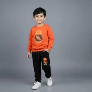 Boys BABY Happy Winter Sweatshirt & Trouser Set Orange
