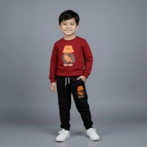 Boys BABY Happy Winter Sweatshirt & Trouser Set Maroon