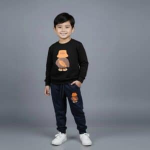 Boys BABY Happy Winter Sweatshirt & Trouser Set Black